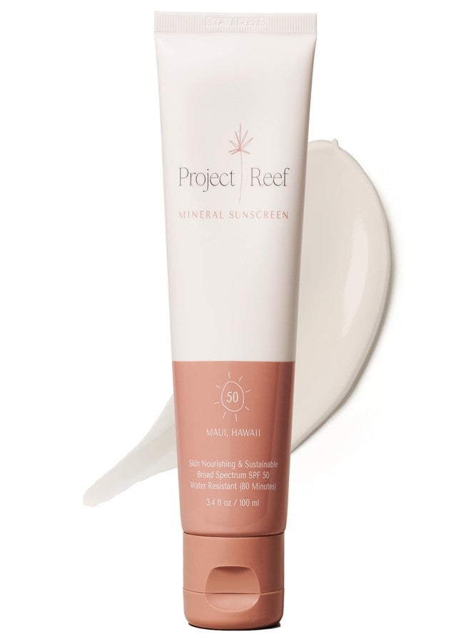 Project Reef SPF 50 Mineral Sunscreen Lotion – Hawaii Reef Act 104 Compliant Zinc Sunscreen with Natural Ingredients, Vegan, Ocean-Friendly, Water-Resistant, 3.4 fl oz - Image 1